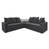 Угловой диван с полкой в углу Кируна велюр графит