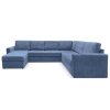 П-образный диван Стаббен Синий  букле