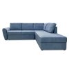 Угловой диван Орхус Темно голубой велюр