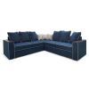 Угловой диван с полкой в углу Кируна Синий / Серый