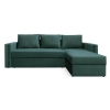 Угловой диван Лунден Темно зеленый велюр