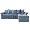 Угловой диван Астрид (Рейн) Темно-голубой велюр