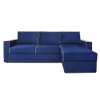 Диван угловой Меларен Темно-синий велюр