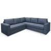 Угловой диван Ольборг Синий рогожа