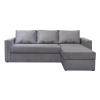 Диван угловой Лунден Серый Велюр