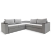 Угловой диван Фоборг с полкой Серый
