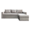 Диван угловой Лунден Бежево-серый велюр