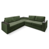 Угловой диван Фоборг с полкой  Оливковый велюр