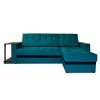 Диван угловой Атланта Бирюзовый велюр