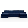 П-образный диван Карлстад Синий Велюр
