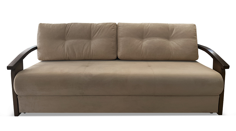 Прямой диван Анкона Д с деревянным подлокотником