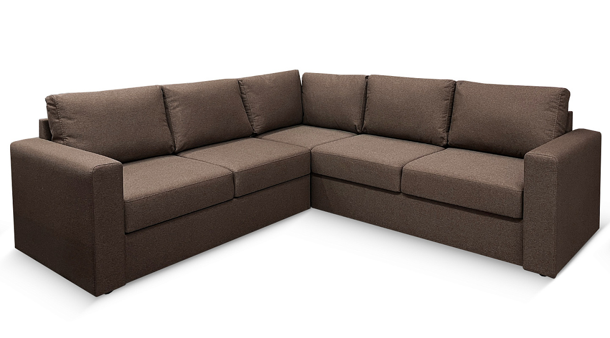 Угловой диван Ольборг Коричневый рогожка