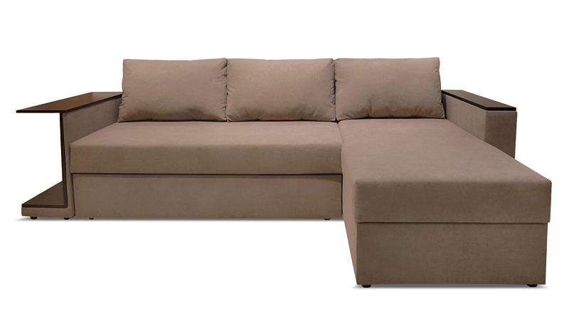 Угловой диван Берг со столиком со столиком, механизм дельфин