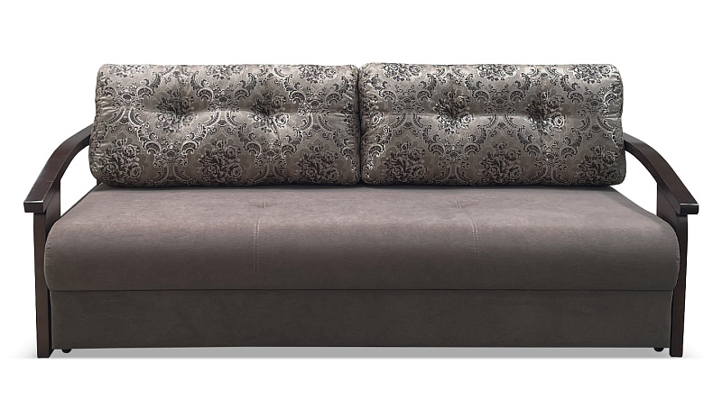 Прямой диван Анкона Д с деревянным подлокотником