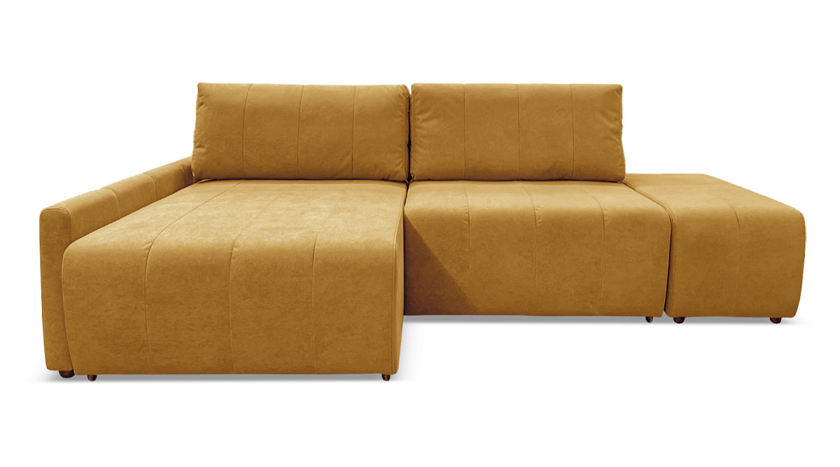 Угловой диван Оникс c пуфом Солнечный  велюр