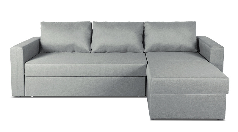 Недорогой Угловой диван Лунден дельфин с ящиком для белья