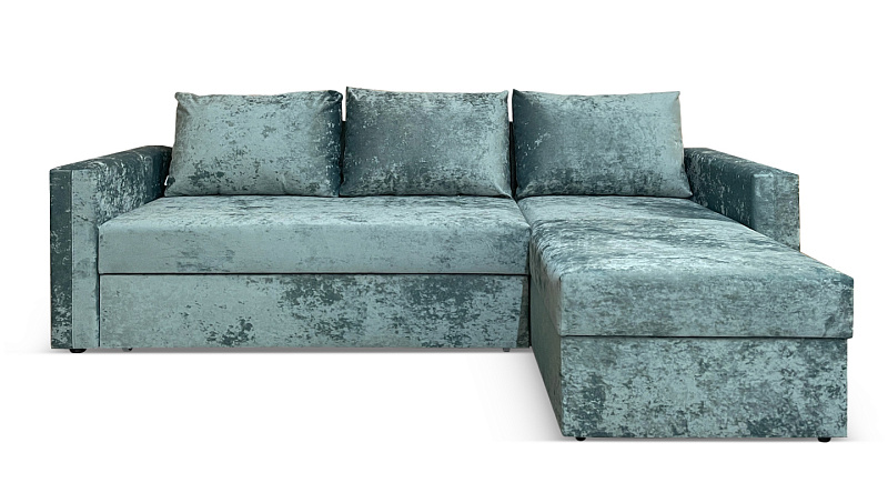 Недорогой Угловой диван Лунден дельфин с ящиком для белья