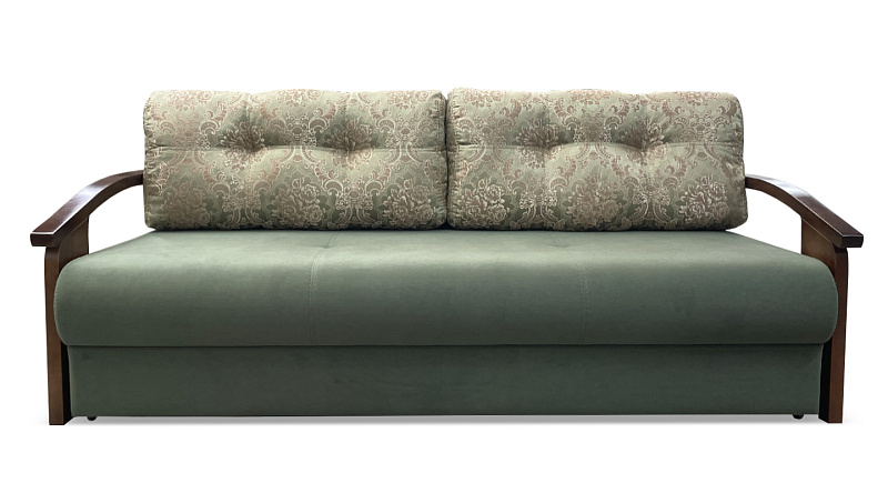 Прямой диван Анкона Д с деревянным подлокотником