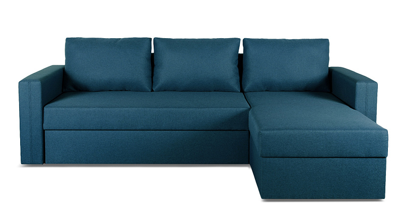 Недорогой Угловой диван Лунден дельфин с ящиком для белья