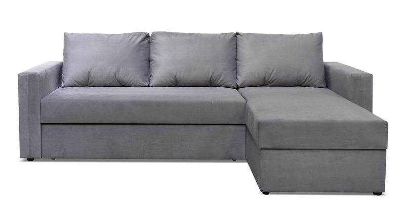 Недорогой Угловой диван Лунден дельфин с ящиком для белья
