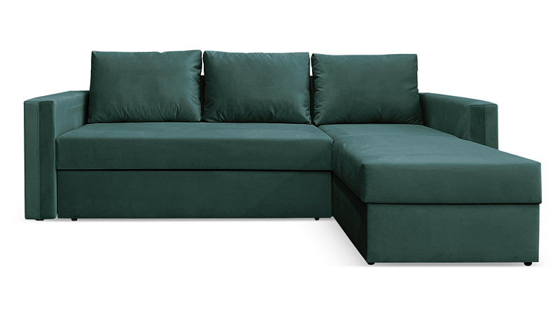 Недорогой Угловой диван Лунден дельфин с ящиком для белья