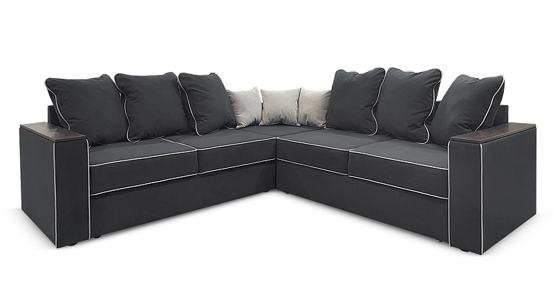 Большой Угловой диван с полкой в углу Кируна