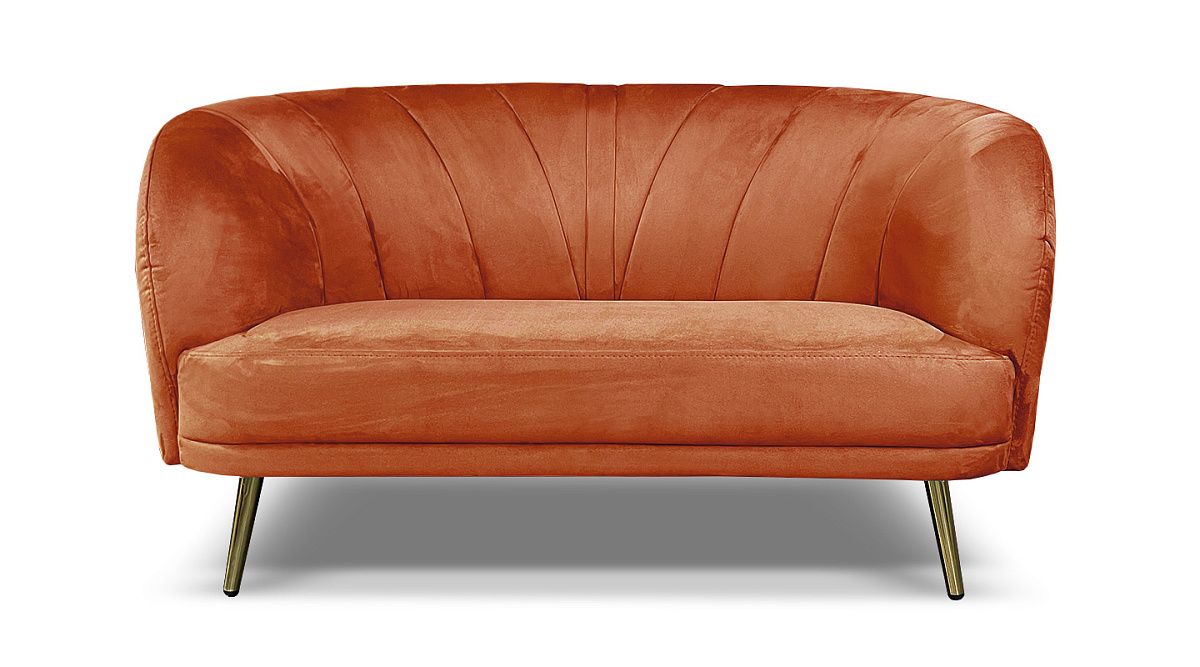 Прямой диван Рочестер Терракотовая замша