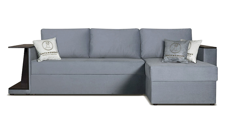 Угловой диван Берг со столиком со столиком, механизм дельфин
